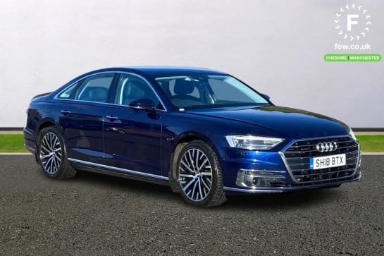 A 2018 AUDI A8 55 TFSI Quattro 4dr Tiptronic [Camera based traffic sign recognition, Audi phone box with wireless charging]