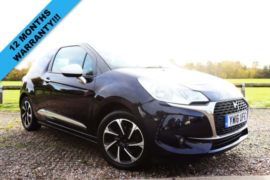A 2016 DS AUTOMOBILES DS 3 1.2 PureTech Elegance Hatchback 3dr Petrol Manual Euro 6 (s/s) (110 ps) Jus