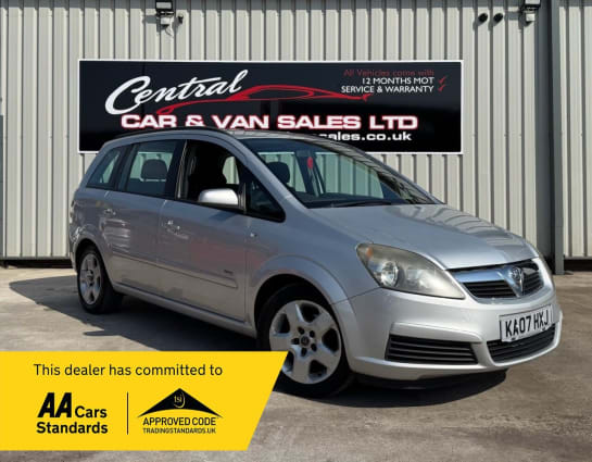 A 2007 VAUXHALL ZAFIRA 1.6 Club MPV 5dr Petrol Manual Euro 4 (105 ps) Full MOT, 3 month warranty,