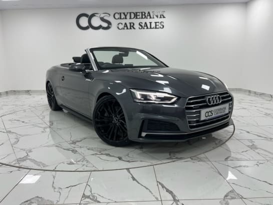 A 2018 AUDI A5 CABRIOLET 2.0 TFSI S line Convertible 2dr Petrol S Tronic quattro Euro 6 (s/s) (252 p