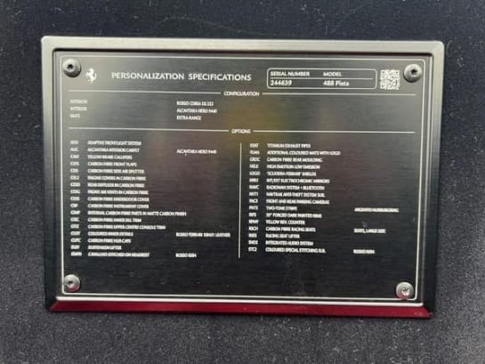 A null FERRARI 488 3.9T V8 Coupe 2dr Petrol F1 DCT Euro 6 (s/s) (720 ps) BIG SPEC +CARBON FIBR