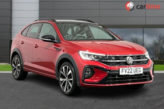 A 2022 VOLKSWAGEN TAIGO 1.5 R-LINE TSI DSG 5d 148 BHP Touchscreen, Apple CarPlay / Android Auto, DAB - Digital Radio, 17-inch Alloy Wheels, Wireless Charger Kings Red, 17-Inc