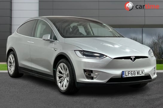 A 2018 TESLA MODEL X 75D 5d 88 BHP Seven Seats, 17-Inch Tablet Touchscreen, Heated Rear Seats, LED Headlights, Towing Package Midnight Silver, 20-Inch Alloys