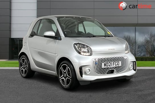 A 2021 SMART EQ FORTWO COUPE PULSE PREMIUM 2d 81 BHP Reverse Camera, Heated Front Seats, Cruise Control, Smart Media System, Electric Windows Cool Silver, 16-Inch Alloy Wheels