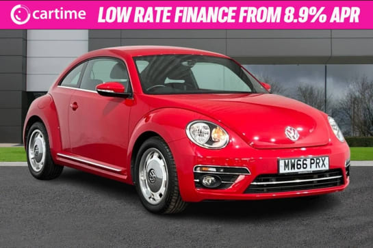A 2016 VOLKSWAGEN BEETLE 1.2 DESIGN TSI BLUEMOTION TECHNOLOGY DSG 3d 104 BHP USB Connection, Air Conditioning, Digital Radio, Electric Windows, Cupholders Tornado Red, 17-Inch