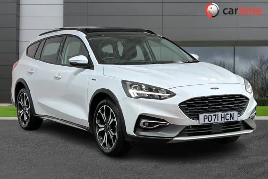 A 2021 FORD FOCUS ACTIVE 1.0 Active X Edition 5d 124 BHP Heated Seats, Parking Sensors, LED Headlights, SYNC3 Navigation, Keyless Entry Frozen White, 18-Inch Alloy Wheels