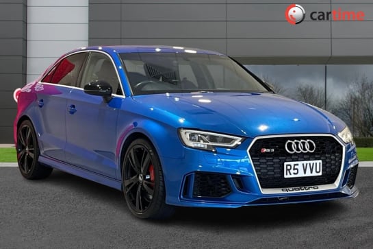 A 2018 AUDI RS3 2.5 RS 3 QUATTRO 4d 395 BHP Heated Seats, Audi Virtual Cockpit, Cruise Control, Parking System Plus, RS Exhaust System Ara Blue, 19-Inch Alloy Wheels