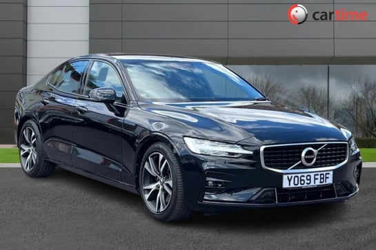 A 2020 VOLVO S60 2.0 T5 R-DESIGN PLUS 4d 246 BHP 9in Sat Nav, 12in Digital Cluster, Heated Leather, DAB / Bluetooth, 18in Alloys Onyx Black, Black Leather