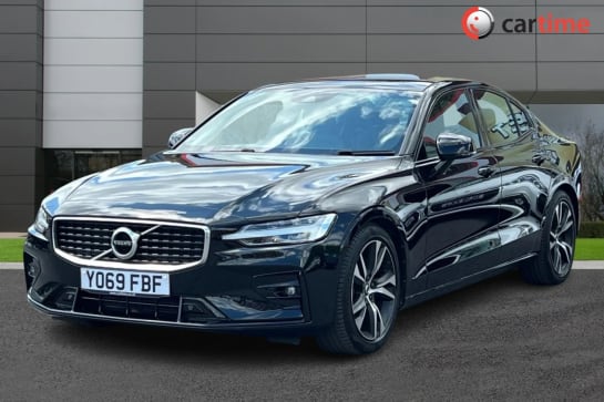 A 2020 VOLVO S60 2.0 T5 R-DESIGN PLUS 4d 246 BHP 9in Sat Nav, 12in Digital Cluster, Heated Leather, DAB / Bluetooth, 18in Alloys Onyx Black, Black Leather