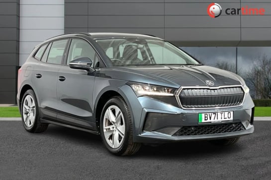 A 2021 SKODA ENYAQ IV 60 NAV LODGE 5d 177 BHP 13in Touchscreen, Apple CarPlay / Android Auto, Satellite Navigation, Front and Rear Parking Sensors, DAB Radio Quartz Grey, 1