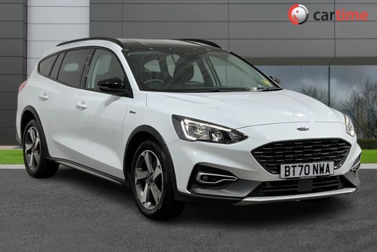 A 2020 FORD FOCUS ACTIVE 1.0 EDITION MHEV 5d 124 BHP SYNC3 DAB, Satellite Navigation, Cruise Control, Parking Sensors, Heated Windscreen Frozen White, 17-Inch Alloy Wheels