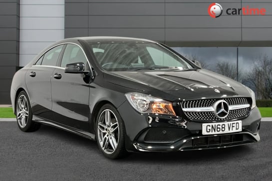A 2018 MERCEDES-BENZ CLA CLASS 1.6 CLA 200 AMG LINE EDITION 4d 154 BHP Cruise Control, DAB Radio, Dynamic Select, Media Interface, Electric/Heated Mirrors Cosmos Black, 18-Inch Allo