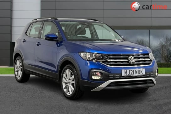 A 2021 VOLKSWAGEN T-CROSS 1.0 SE TSI DSG 5d 109 BHP Adaptive Cruise Control, Android Auto / Apple CarPlay, Bluetooth / DAB, Front Armrest, Electric Windows Reef Blue, 17-Inch A