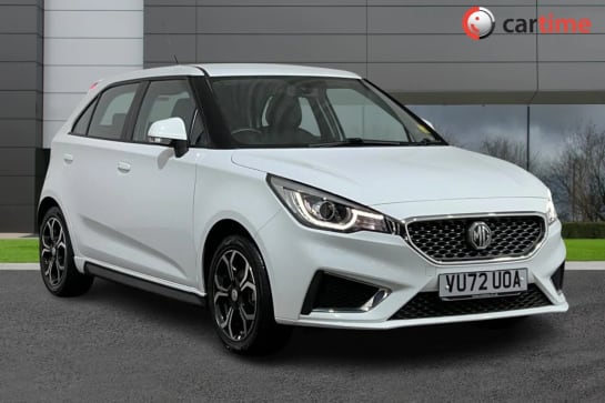 A 2022 MG 3 1.5 EXCLUSIVE NAV VTI-TECH 5d 105 BHP Satellite Navigation, Bluetooth, DAB Radio, Half Leather Seats, Rear Park Sensors Arctic White, 16-Inch Alloy Wh