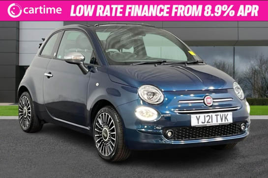 A 2021 FIAT 500C 1.0 LAUNCH EDITION MHEV 2d 69 BHP 7-Inch Touchscreen, Cruise Control, Rear Park Sensors, Electric Front Windows, Auto Climate Control Epic Blue, 16-In