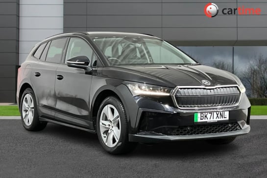 A 2021 SKODA ENYAQ IV 60 5d 177 BHP Wireless Smartphone Integration, Satellite Navigation, Leather Interior, 13in Touchscreen, Bluetooth Black Magic 19in Alloys