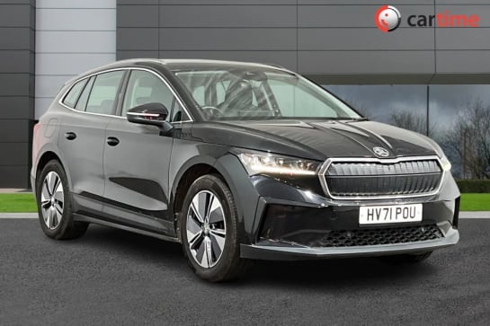 A 2021 SKODA ENYAQ IV 80 5d 202 BHP Wireless Smartphone Integration, Satellite Navigation, Leather Interior, 13in Touchscreen, Bluetooth Black Magic 19in Alloys