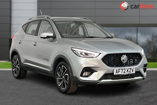 A 2023 MG MG ZS 1.0 EXCLUSIVE T-GDI 5d 110 BHP Heated Seats, 10-Inch Touchscreen, Blind Spot Monitoring, 360 Degree Camera, Keyless Entry Monument Silver, 17-Inch All