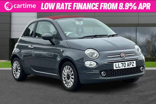 A 2020 FIAT 500C 1.0 LOUNGE MHEV 2d 69 BHP 7-Inch Touchscreen, DAB Radio, Cruise Control, Bluetooth, Red Roof Tech House Grey, 15-Inch Alloys