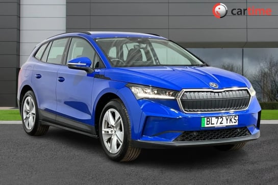 A 2023 SKODA ENYAQ IV 60 5d 177 BHP 13in Touchscreen, Apple CarPlay / Android Auto, Satellite Navigation, Front and Rear Parking Sensors, DAB Radio Energy Blue, 19In Alloy