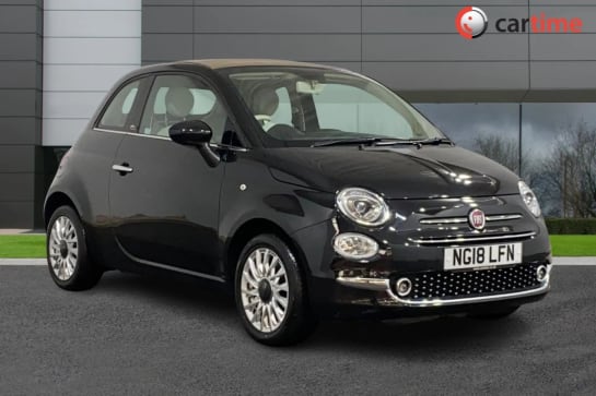 A 2018 FIAT 500C 1.2 LOUNGE 2d 69 BHP Cruise Control, Air Conditioning, Rear Park Sensors, DAB, Bluetooth, 7In Touchscreen Crossover Black, 15In Alloy Wheels