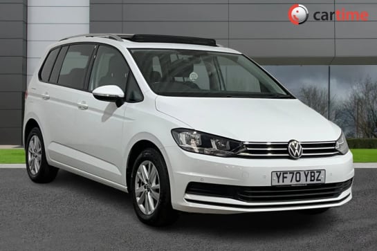 A 2020 VOLKSWAGEN TOURAN 1.5 SE FAMILY TSI 5d 148 BHP Panoramic Sunroof, Apple CarPlay / Android Auto, Front / Rear Park Sensors, Bluetooth, Adaptive Cruise Control Pure White
