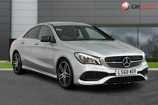 A 2018 MERCEDES-BENZ CLA CLASS 2.1 CLA 220 D AMG LINE 4d 174 BHP 8in Screen, Apple CarPlay / Android Auto, Reverse Camera, Park Sensors, Half Leather Polar Silver, Half Leather