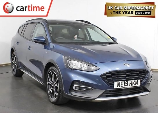 A 2019 FORD FOCUS ACTIVE 1.0 X 5d 124 BHP Glass Panoramic Sliding Sunroof, 8in Satellite Navigation Touchscreen, Apple CarPlay / Android Auto, Front / Rear Parking Sensors, Bl