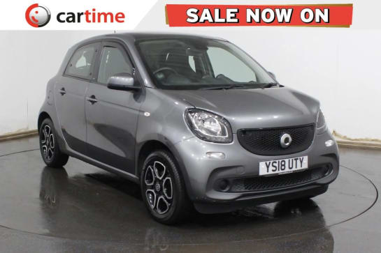 A 2018 SMART FORFOUR 0.9 PRIME PREMIUM T 5d 90 BHP Glass Roof Panels, 7in Display, Leather, FM/AM Radio, 15in Alloys Graphite Grey,