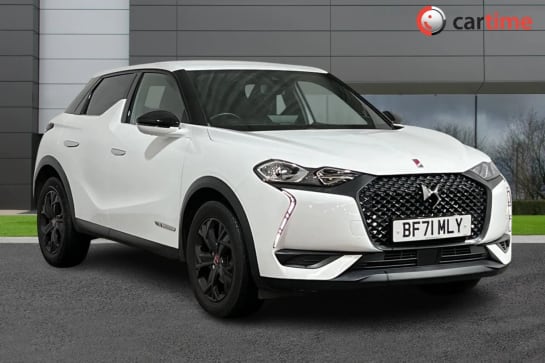 A 2021 DS DS 3 CROSSBACK 1.5 BLUEHDI PERFORMANCE LINE S/S 5d 109 BHP Auto Headlights, Android Auto/Apple CarPlay, 7-In Touchscreen, DAB, Cruise Control Bianca White, 17in Allo