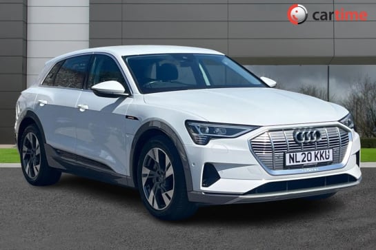 A 2020 AUDI E-TRON QUATTRO BASE 5d 403 BHP 10in Sat Nav, 12.3in Virtual Cockpit, Reverse Cam / Sensors, Leather, DAB / Bluetooth Glacier White, 20in Alloys