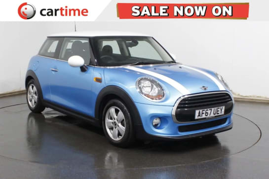 A 2017 MINI HATCH COOPER 1.5 COOPER 3d 134 BHP DAB / Bluetooth, Air Conditioning, Alloy Wheels, Electric Blue, Keyless Start Electric Blue, Cloth Seats
