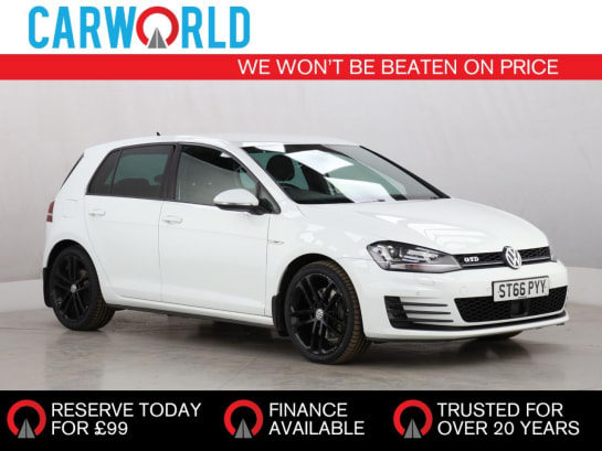 A 2016 VOLKSWAGEN GOLF 2.0 TDI BlueMotion Tech GTD Hatchback 5dr Diesel Manual Euro 6 (s/s) (184 p