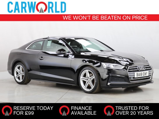 A 2018 AUDI A5 2.0 TFSI S line Coupe 2dr Petrol S Tronic Euro 6 (s/s) (190 ps)