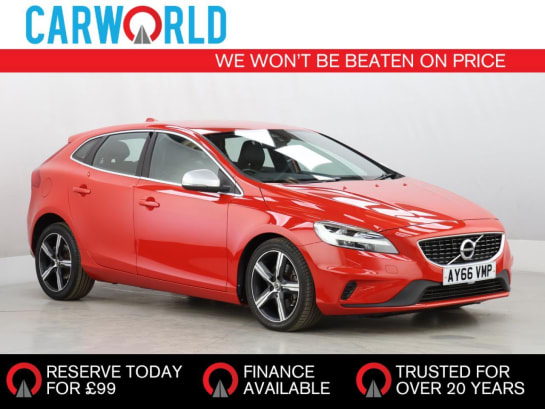 A 2016 VOLVO V40 2.0 T2 R-Design Hatchback 5dr Petrol Manual Euro 6 (s/s) (122 ps)