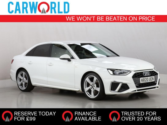 A 2020 AUDI A4 2.0 TDI 35 S line Saloon 4dr Diesel S Tronic Euro 6 (s/s) (163 ps)