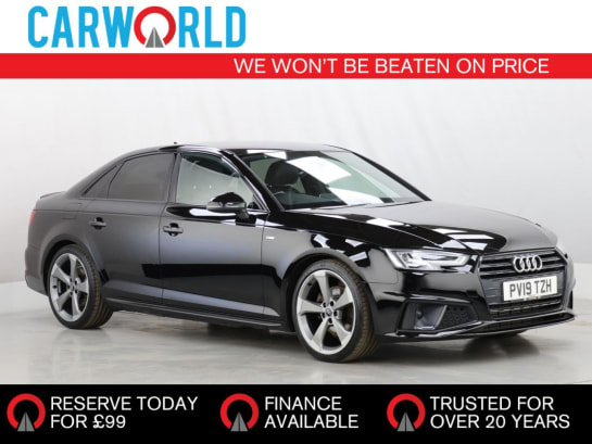 A 2019 AUDI A4 2.0 TFSI 35 Black Edition Saloon 4dr Petrol S Tronic Euro 6 (s/s) (150 ps)