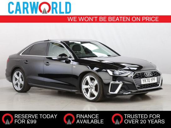 A 2020 AUDI A4 2.0 TFSI 35 S line Saloon 4dr Petrol S Tronic Euro 6 (s/s) (150 ps)
