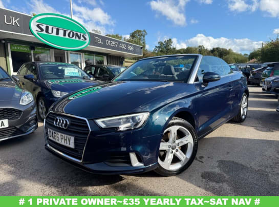 A 2016 AUDI A3 CABRIOLET 1.4 TFSI CoD Sport Convertible 2dr Petrol S Tronic Euro 6 (s/s) (150 ps) SE