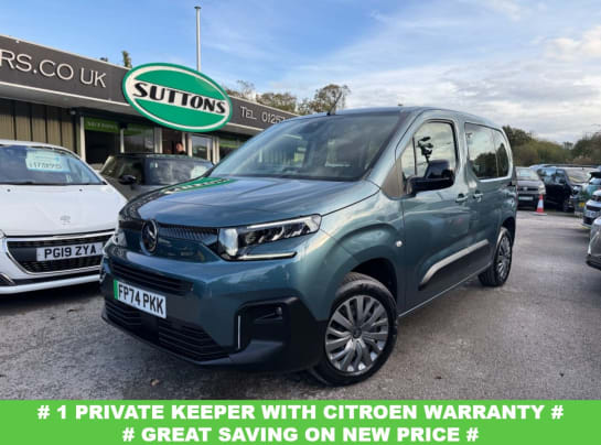 A 2024 CITROEN E-BERLINGO 52kWh PLUS M MPV 5dr Electric Auto (7.4kW Charger) (136 ps) 1 OWNER & CITRO