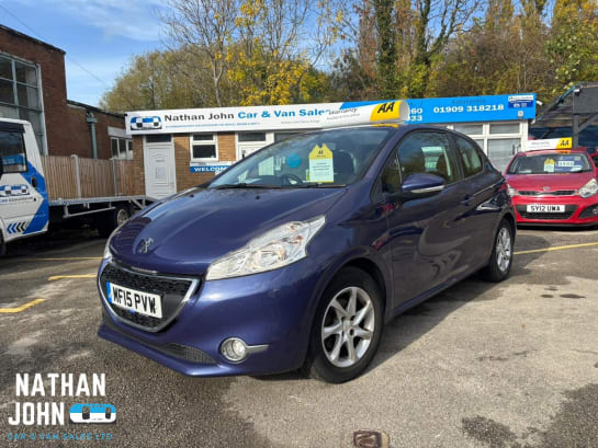 A 2015 PEUGEOT 208 1.2 VTi PureTech Active Hatchback 3dr Petrol Manual Euro 5 (82 ps)