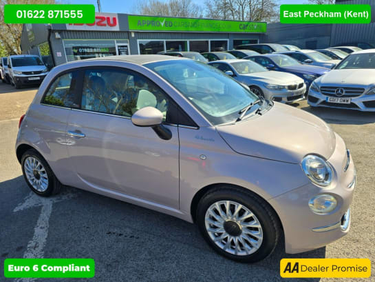 A null FIAT 500C 1.0 MHEV DOLCEVITA CONVERTIBLE IN PINK WITH 15,500 MILES AND A SERVICE HIST