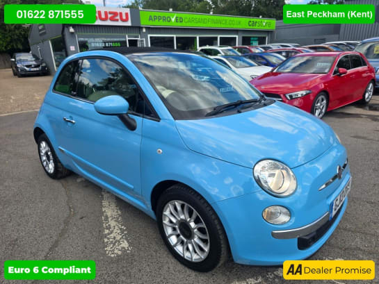 A null FIAT 500C 0.9 TwinAir Lounge Euro 5 Convertible in blue, 22,300 miles, 2 owners, manu